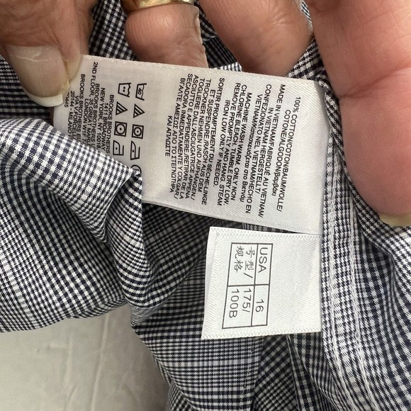 BROOKS BROTHERS Regent Non Iron Gray Plaid Dress Shirt 16-4/5 All Cotton - Picture 10 of 10